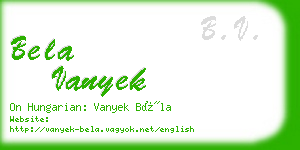 bela vanyek business card